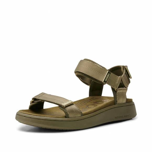 NEW WODEN women's line sandal in dark olive - Picture 1 of 6